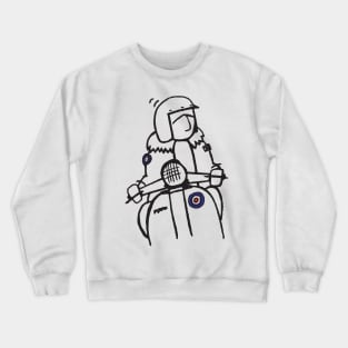 Retro Scooter, Classic Scooter, Scooterist, Scootering, Scooter Rider, Mod Art Crewneck Sweatshirt